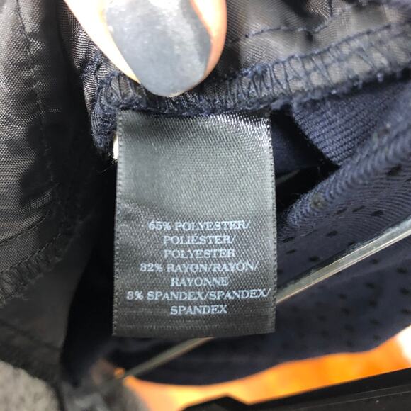 Ann Taylor Trouser  Slacks Navy Blue Velvet Mini Polka Dot Pattern Pants  8 - Picture 8 of 9